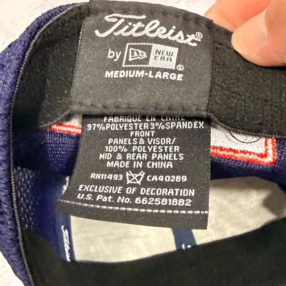 Titleist New Era Navy Blue Mesh Back Golf Hat Mens Medium-Large FJ Logo Cap